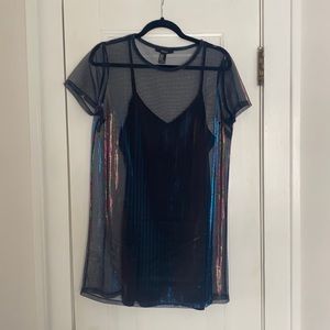 LIKE NEW Forever21 mini sheer dress - iridescent